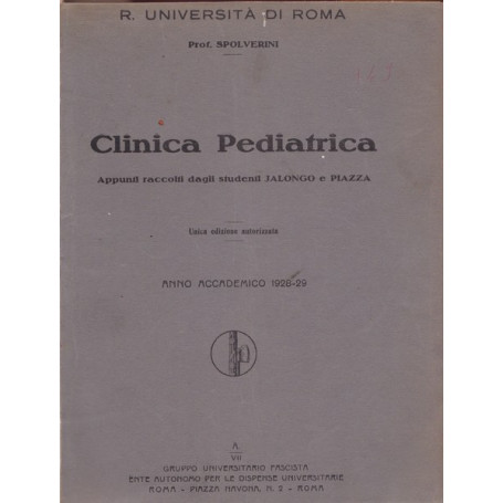 Clinica pediatrica (Appunti universitari dattiloscritti)