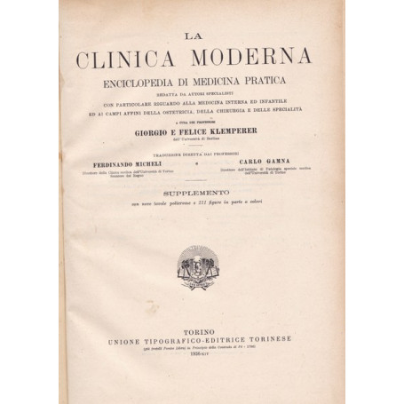 La clinica moderna - Enciclopedia di medicina pratica. Supplemento.
