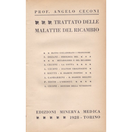 Trattato di malattie del ricambio