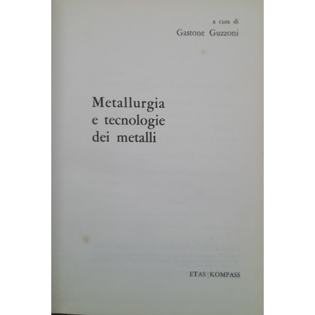 Metallurgia e tecnologie dei metalli