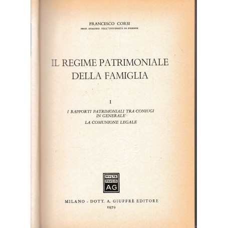 Il regime patrimoniale della famiglia
