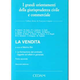 La vendita. La formazione del contratto. Oggetto ed effetti in generale. Un volume.