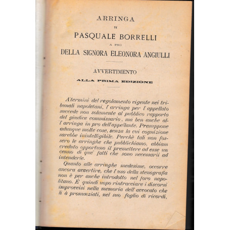 Arringa di Pasquale Borrelli a pro della signora Eleonora Angiulli