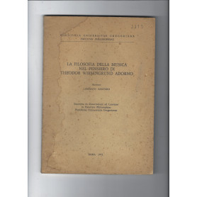 La filosofia della musica nel pensiero di Theodor Wiesenground Adorno