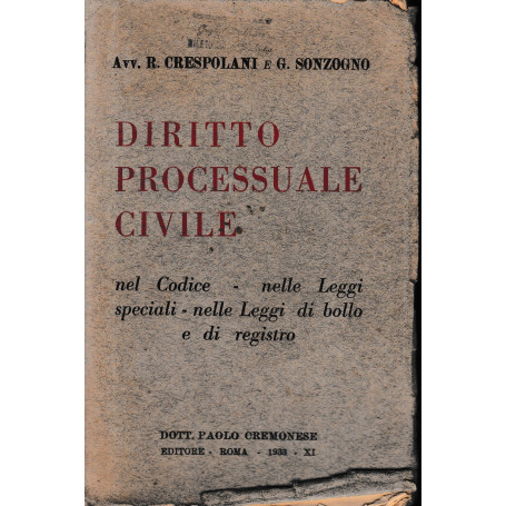 Diritto processuale civile nel codice- delle Leggi speciali-sulle Leggi di bollo e di registro