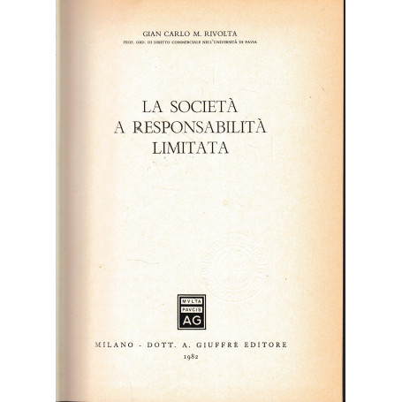 La società  a responsabilità  limitata