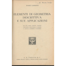 Elementi di geometria descrittiva e sue applicazioni