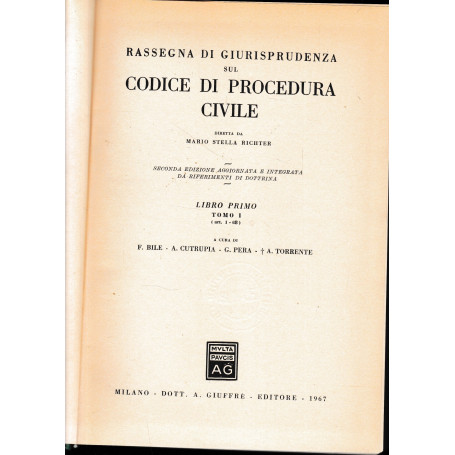 Rassegna di Giurisprudenza sul Codice di Procedura Civile. Libro primo