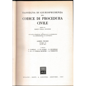 Rassegna Di Giurisprudenza Sul Codice Di Procedura Civile. libro primo. Tomo II. Art. 69-162