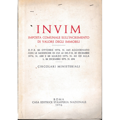 INVIM. Imposta comunale sull'incremento di valore degli immobili