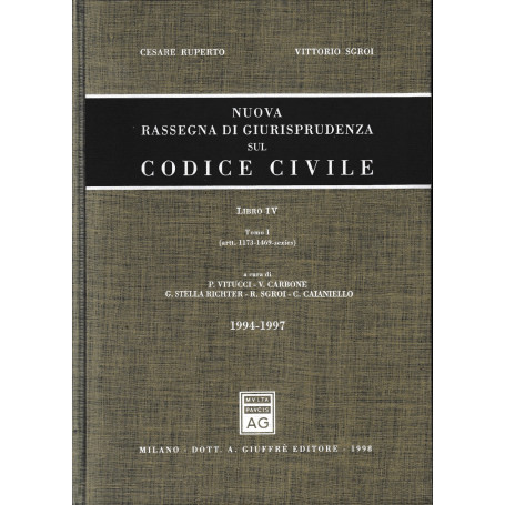 Nuova rassegna di giurisprudenza sul Codice civile. Aggiornamento 1994-1997 (Artt. 1173-1469 sexies) (Vol. 4/1)