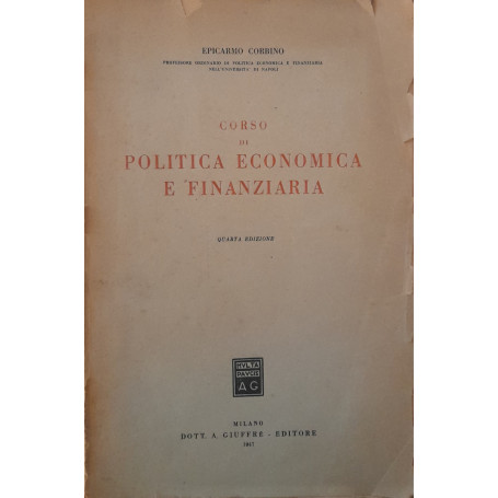 Corso di politica economica e finanziaria