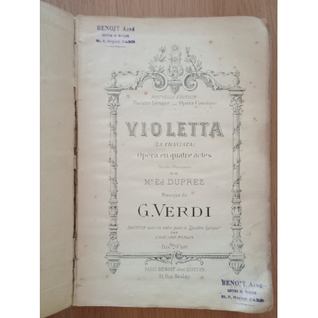Violetta (La Traviata) opera en quatre aetes
