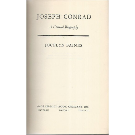 Joseph Conrad. A critical biography