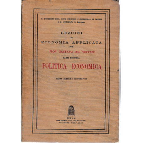 Lezioni di economia applicata. Politica economica  parte seconda