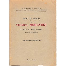 Sunto di lezioni di Tecnica Mercantile