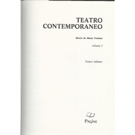 Teatro contemporaneo. Volume 1. Teatro italiano