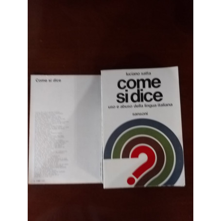 Come si dice