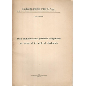 Sulla deduzione delle posizioni fotografiche per mezzo di tre stelle di riferimento