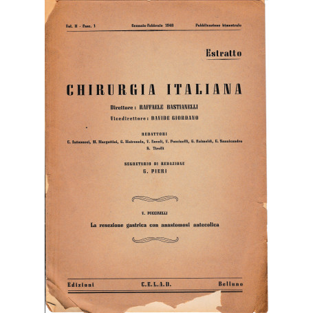 Chirurgia Italiana - Estratto vol. II - fasc. 1 Gennaio Febbraio 1948