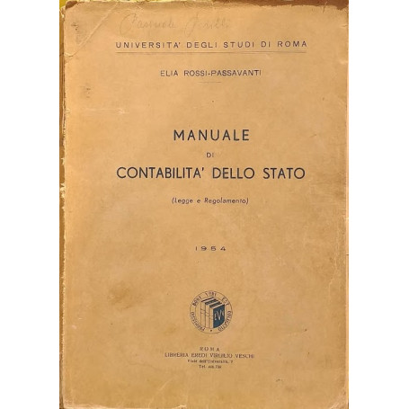 Manuale di contabilità  dello stato (Leggi e Regolamento)