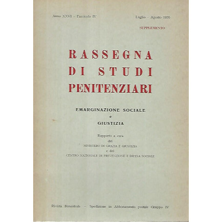 Rassegna di studi penitenziari. Anno XXVI