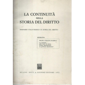La continuità  nella storia del diritto. Seminario italo-tedesco di storia del diritto