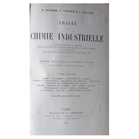 Traité de Chimie Intustrielle