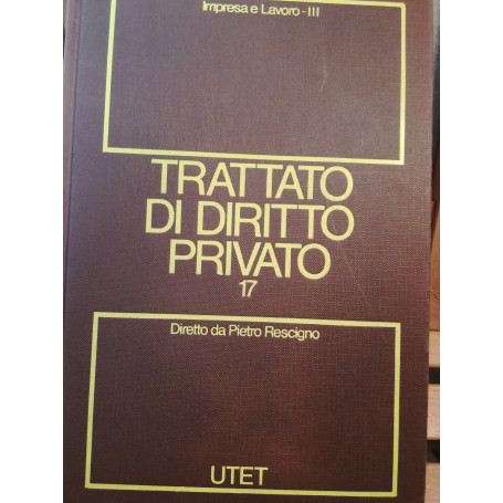 Trattato di diritto privato. 17. Impresa e lavoro. Tomo III.