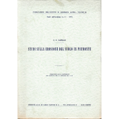 Studi sulla erosione del suolo in Piemonte