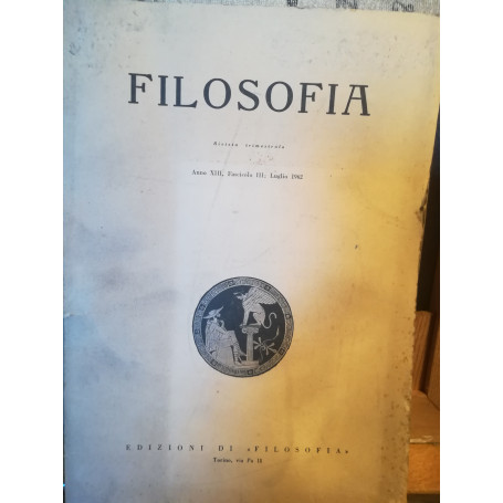 Filosofia. Anno XIII. III. Luglio 1962