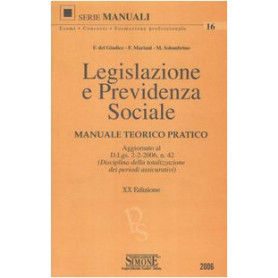 Legislazione e previdenza sociale. Manuale teorico pratico