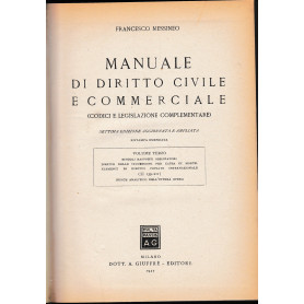 Manuale di Diritto Civile e Commerciale (Codici e legislazioni complementare) vol. III°
