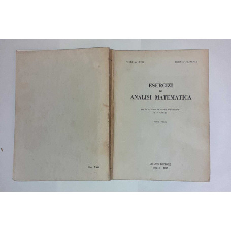 Esercizi di analisi matematica. Parte prima
