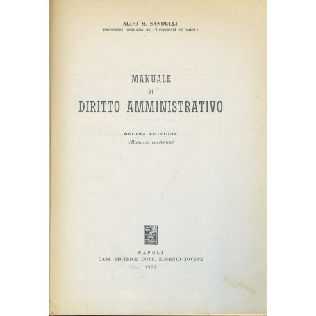 Manuale di diritto amministrativo