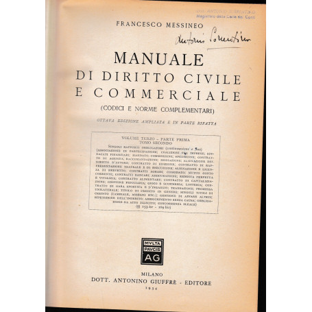 Manuale di diritto Civile e Commerciale (codici e norme complementari) vol. III