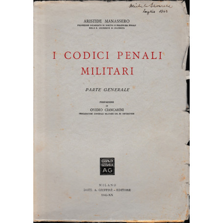 I codici Penali Militari. Parte generale.