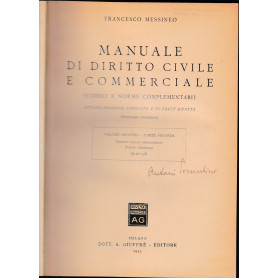 Manuale di Diritto Civile e Commerciale (codici e norme complementari) volume secondo-parte seconda.