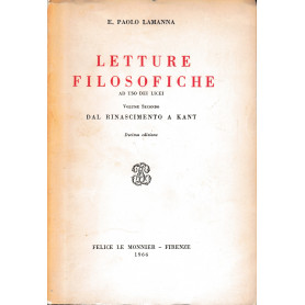 Letture filosofiche (vol. 2°) Dal Rinascimento a Kant