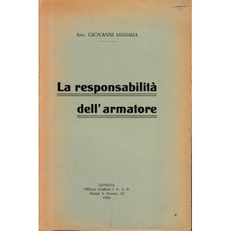 La responsabilità  dell'armatore