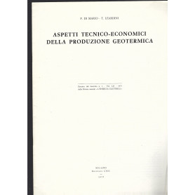 ASPETTI TECNICO-ECONOMICI DELLA PRODUZIONE GEOTERMICA
