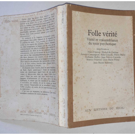 Folle vérité. Vérité et vraisemblance du texte psychotique