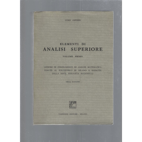ELEMENTI DI ANALISI SUPERIORE