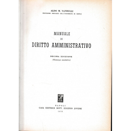 Manuale di Diritto Amministrativo