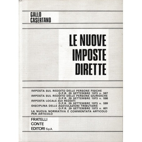 Le nuove imposte dirette