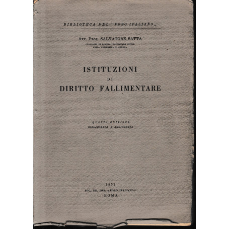 Istituzioni di diritto fallimentare