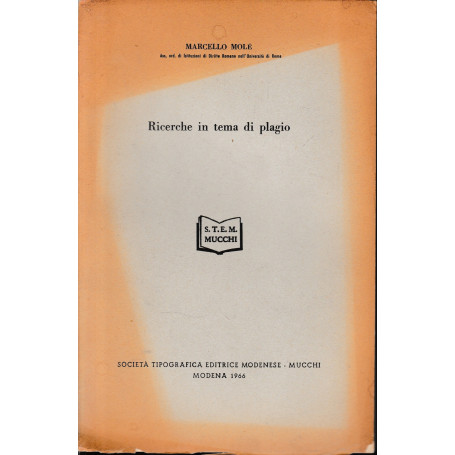Ricerche in tema di plagio (estratto)