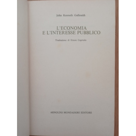 L'economia e l'interesse pubblico