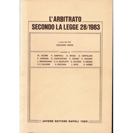 L'arbitrato secondo la Legge 28/1983