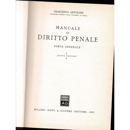 Manuale di diritto penale. Parte generale
